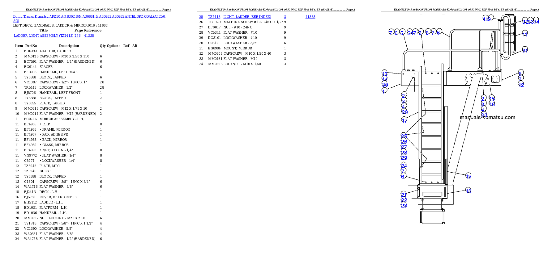 Protected: AFE50-AQ 830E S/N A30661 & A30663-A30665   ANTELOPE COAL Partsbook