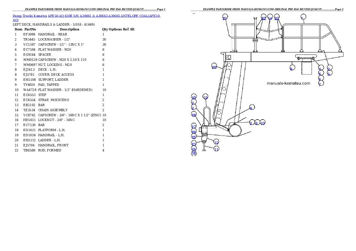 Protected: AFE50-AQ 830E S/N A30661 & A30663-A30665   ANTELOPE COAL Partsbook