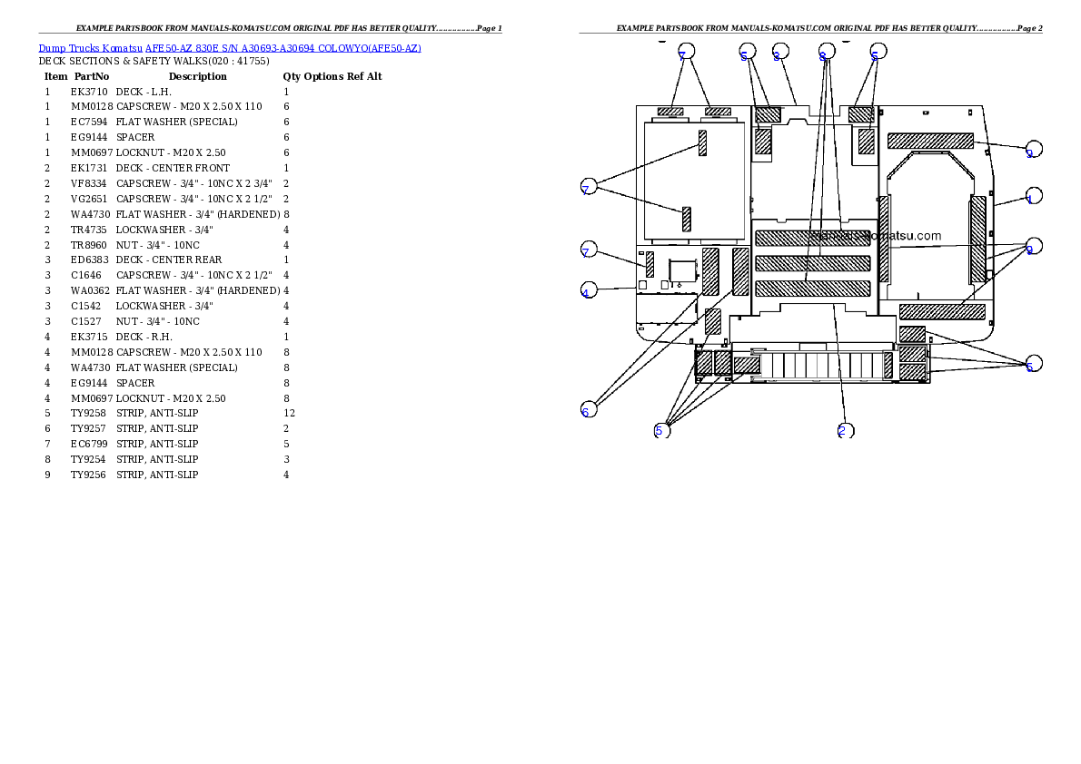 Protected: AFE50-AZ 830E S/N A30693-A30694  COLOWYO Partsbook