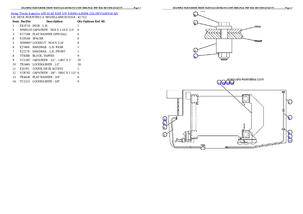 Protected: AFE50-AZ 830E S/N A30693-A30694  COLOWYO Partsbook
