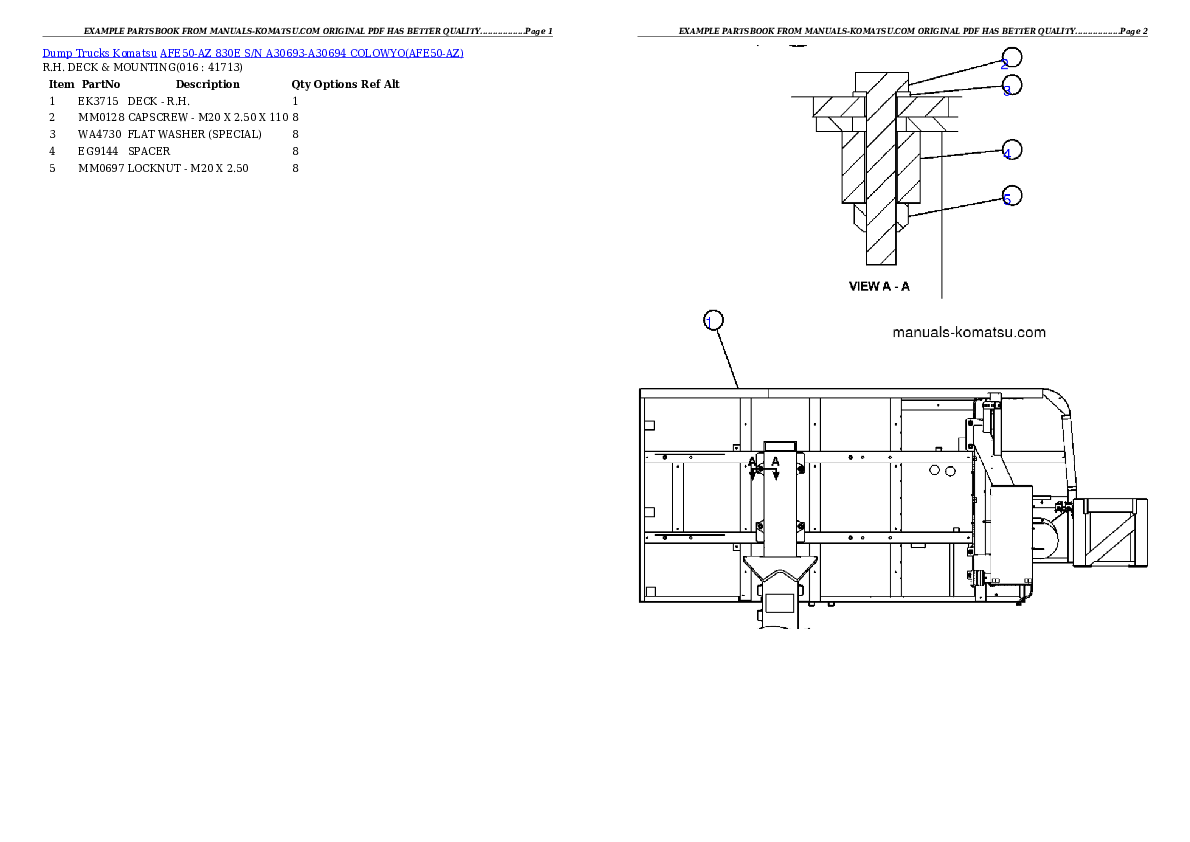Protected: AFE50-AZ 830E S/N A30693-A30694  COLOWYO Partsbook