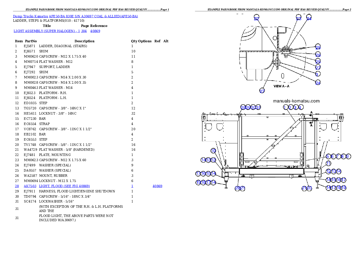 Protected: AFE50-BA 830E S/N A30697  COAL & ALLIED Partsbook