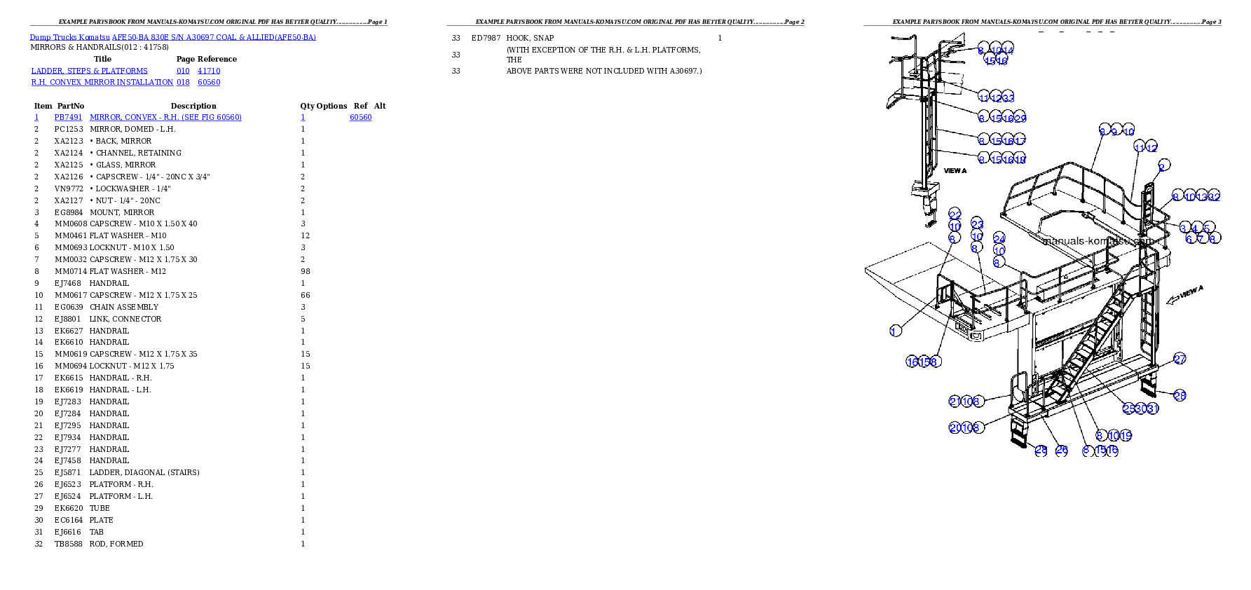 Protected: AFE50-BA 830E S/N A30697  COAL & ALLIED Partsbook