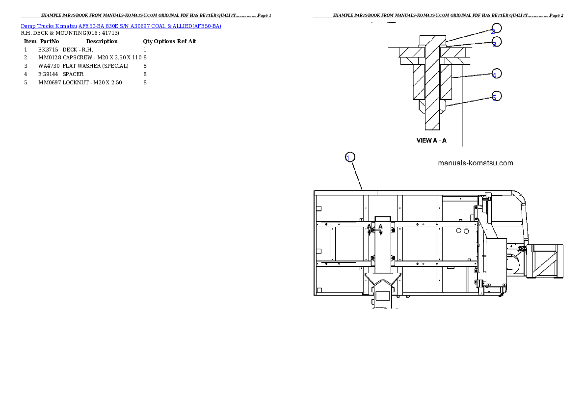 Protected: AFE50-BA 830E S/N A30697  COAL & ALLIED Partsbook
