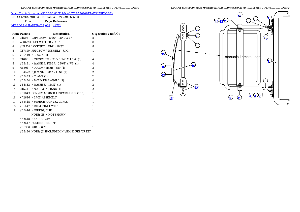 Protected: AFE50-BE 830E S/N A30706-A30708  DIAVIK Partsbook