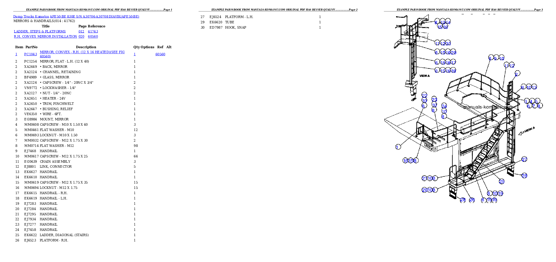 Protected: AFE50-BE 830E S/N A30706-A30708  DIAVIK Partsbook