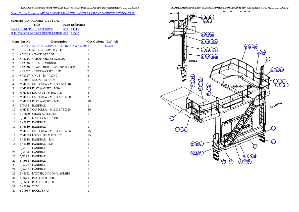Protected: AFE50-BJ 830E S/N A30722 – A30726  PASMINCO CENTURY ZINC Partsbook