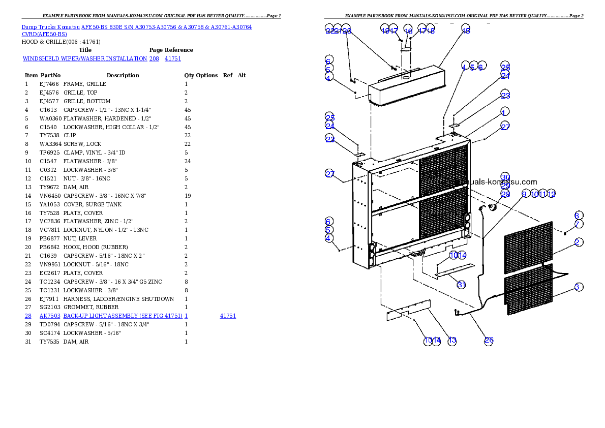Protected: AFE50-BS 830E S/N A30753-A30756 & A30758 & A30761-A30764  CVRD Partsbook