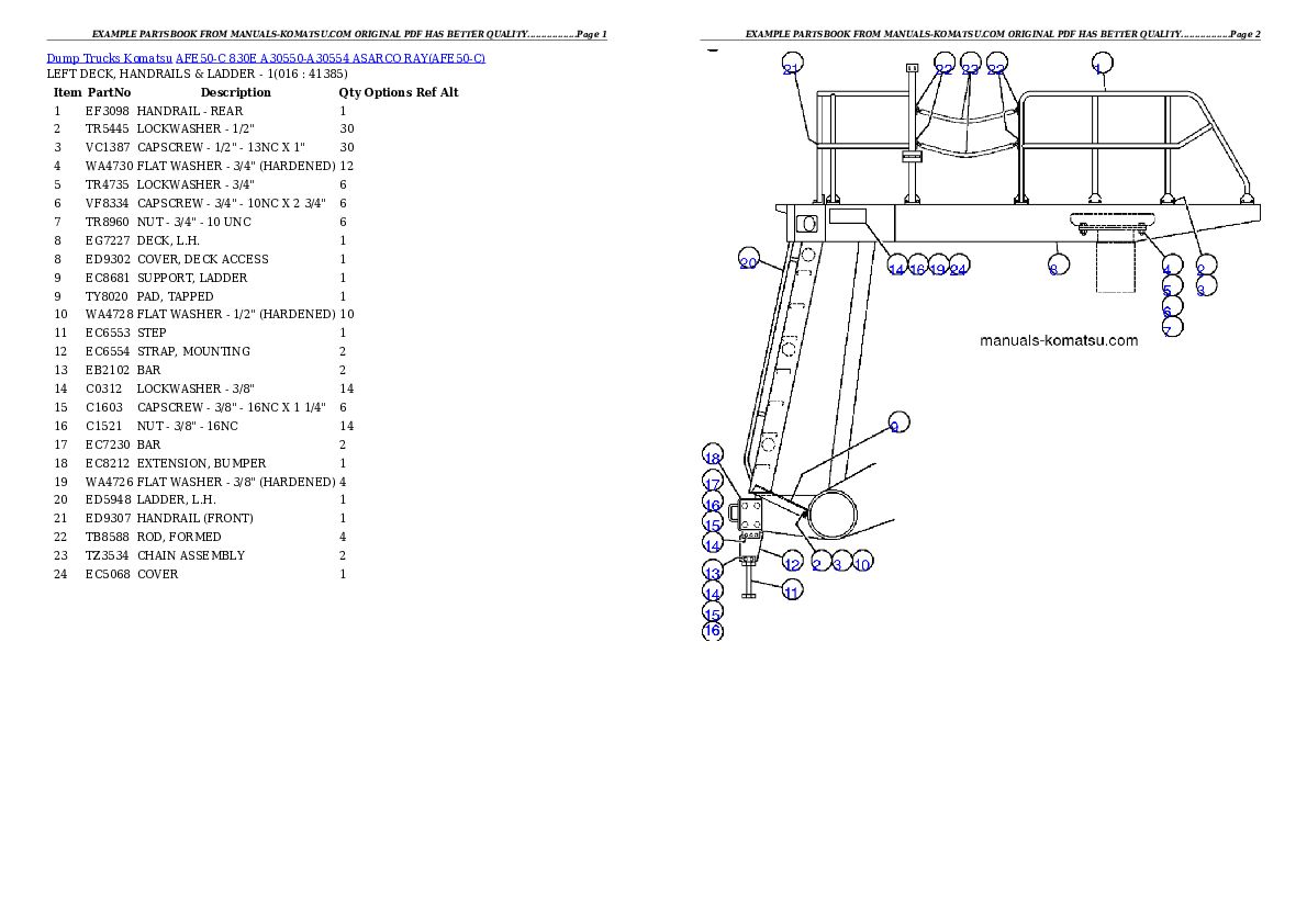 Protected: AFE50-C  830E A30550-A30554 ASARCO RAY Partsbook