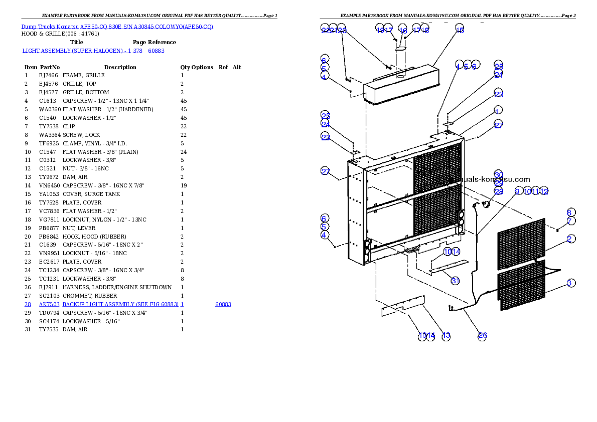 Protected: AFE50-CQ 830E S/N A30845               COLOWYO Partsbook