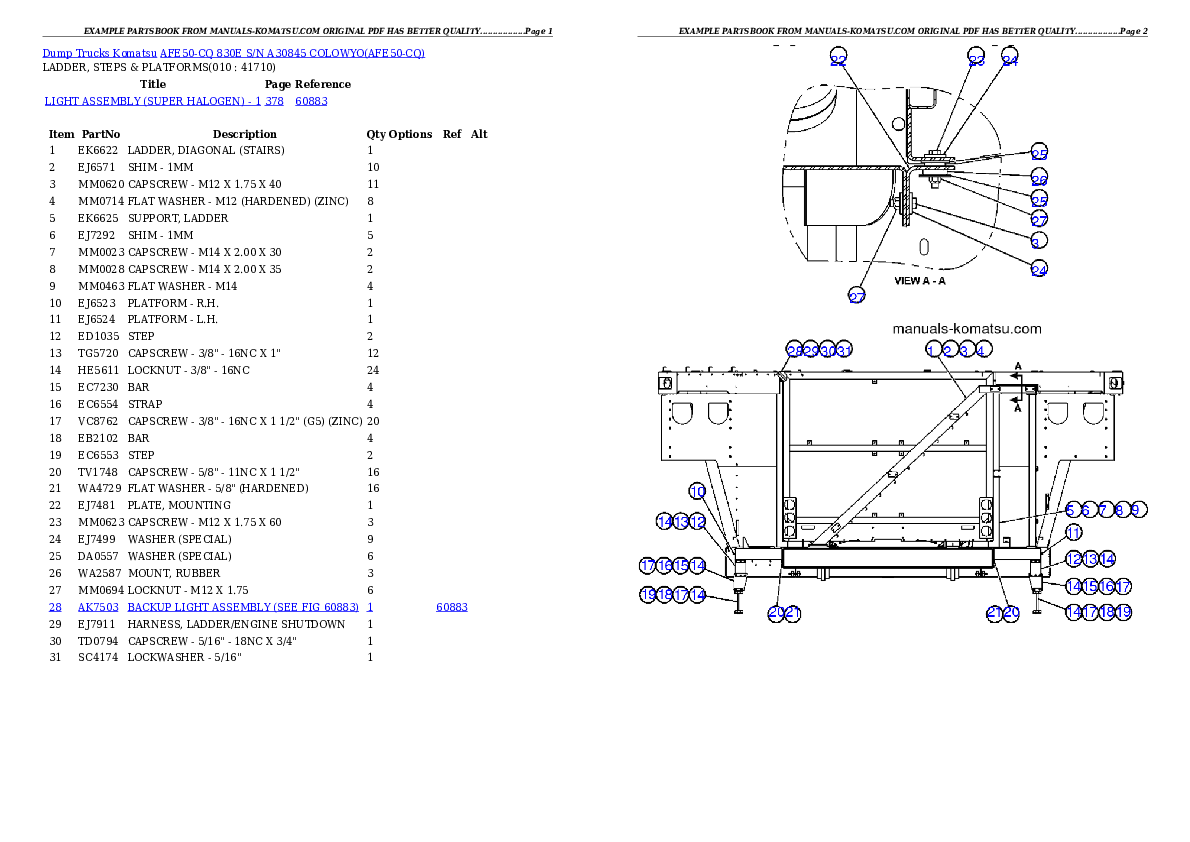 Protected: AFE50-CQ 830E S/N A30845               COLOWYO Partsbook