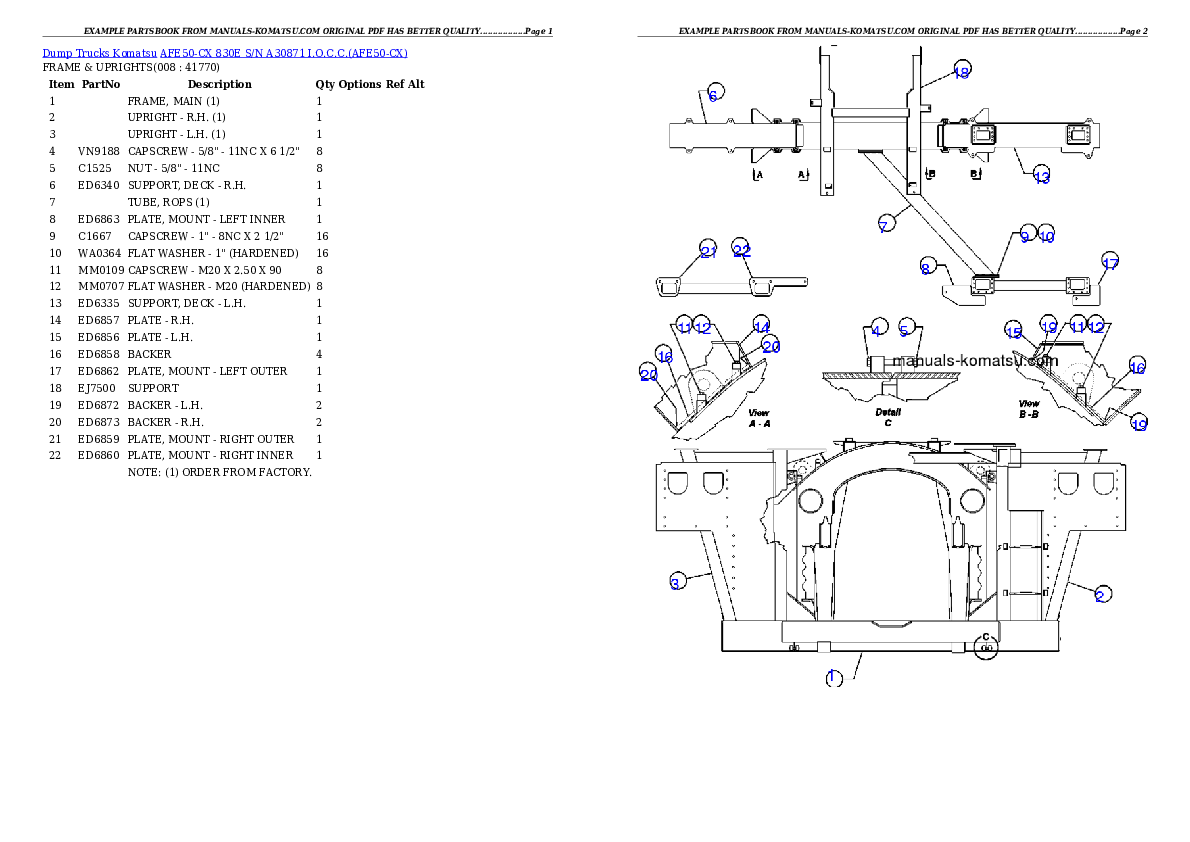 Protected: AFE50-CX 830E S/N A30871     I.O.C.C. Partsbook