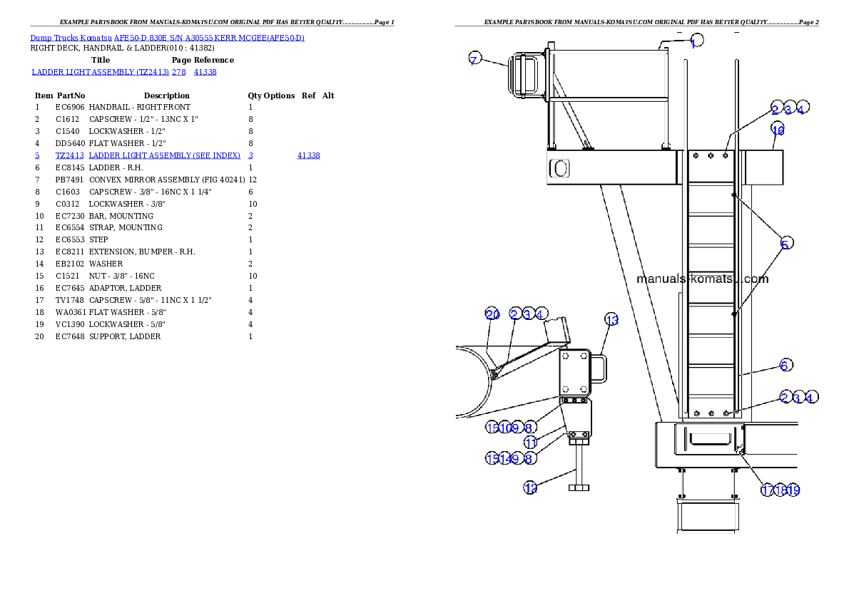 Protected: AFE50-D  830E S/N A30555  KERR MCGEE Partsbook