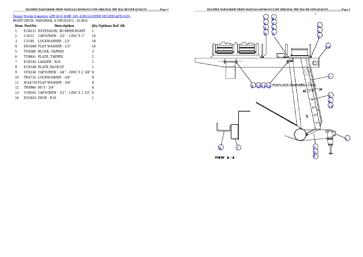 Protected: AFE50-D  830E S/N A30555  KERR MCGEE Partsbook