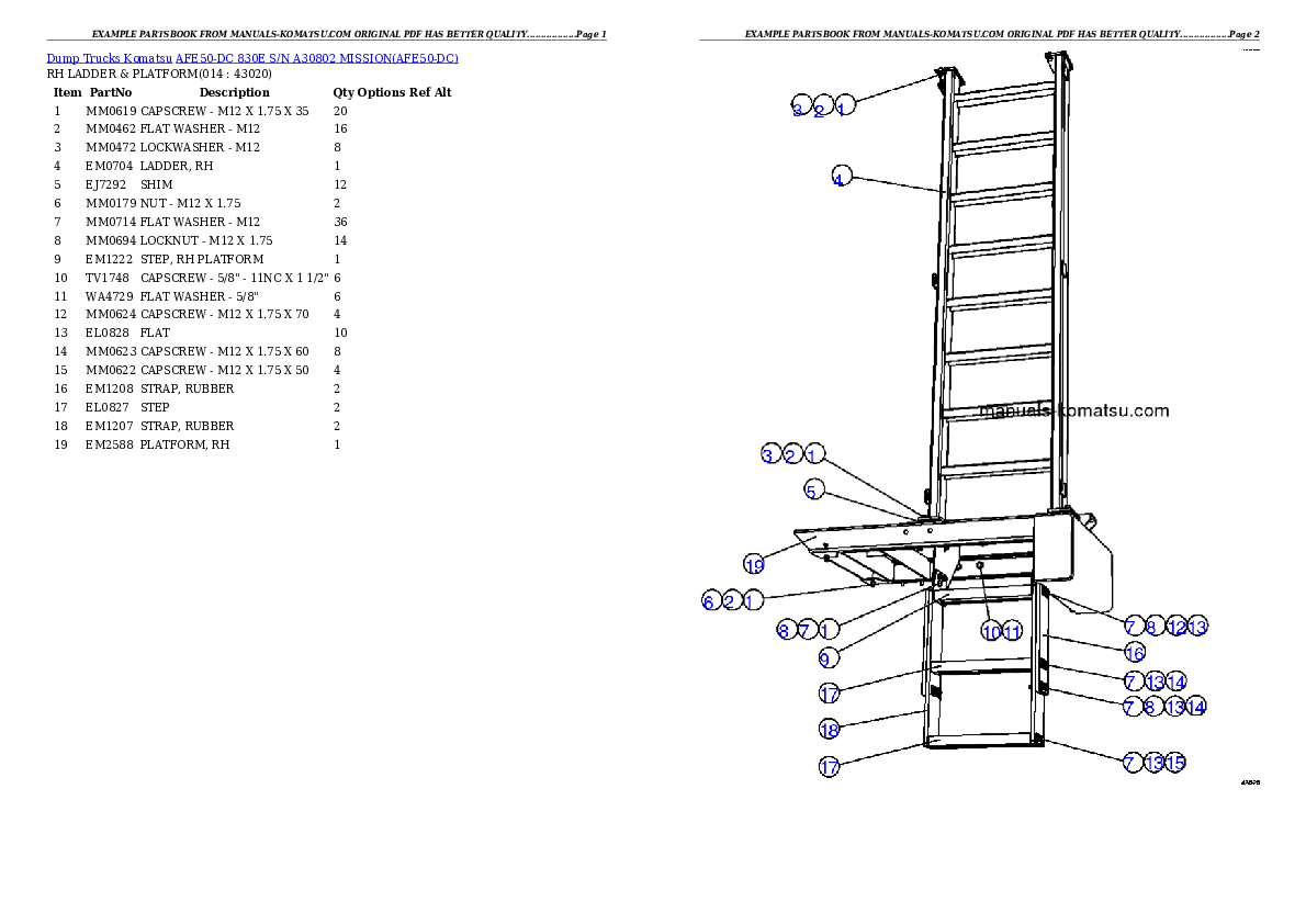 Protected: AFE50-DC 830E S/N A30802    MISSION Partsbook