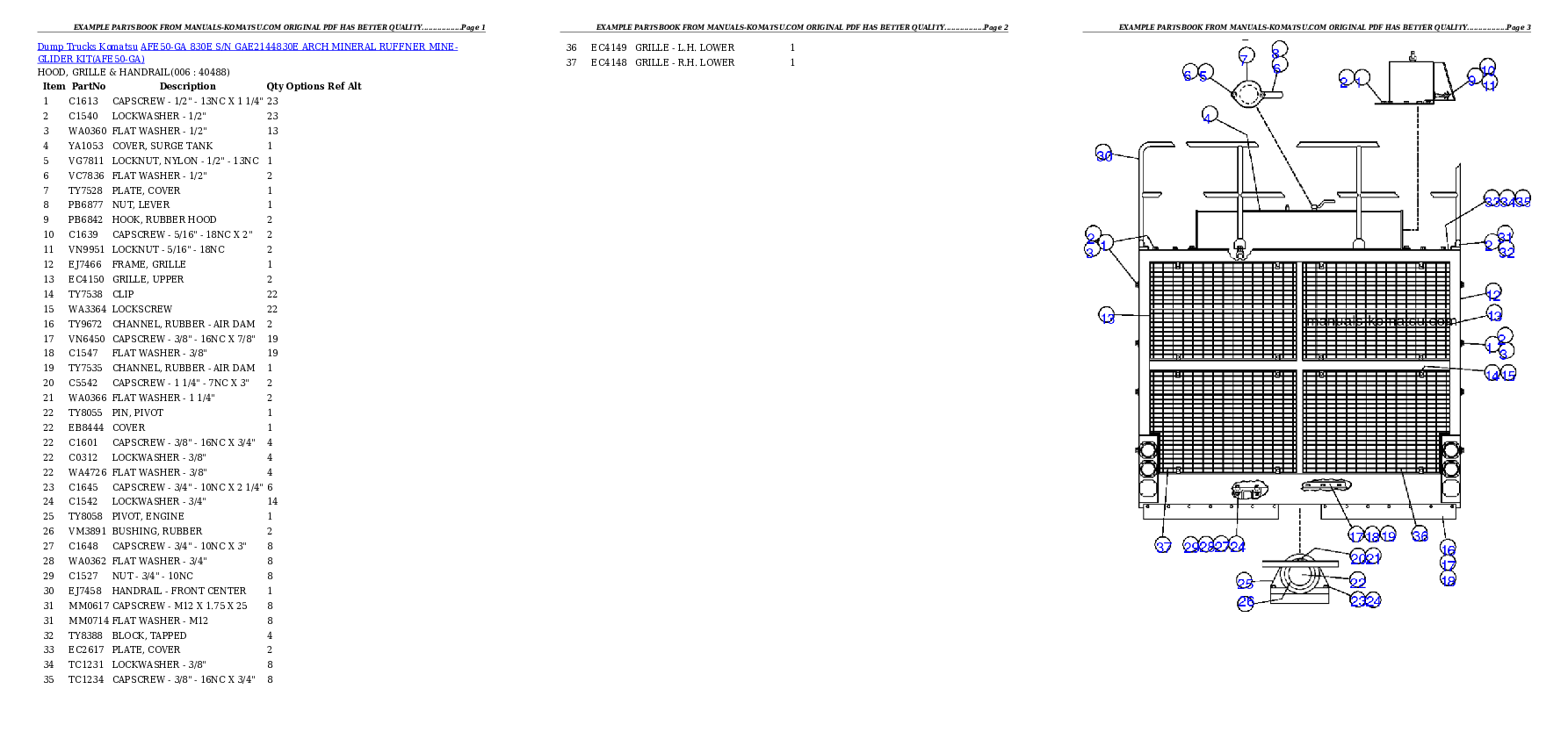 Protected: AFE50-GA 830E S/N GAE2144830E    ARCH MINERAL RUFFNER MINE-GLIDER KIT Partsbook