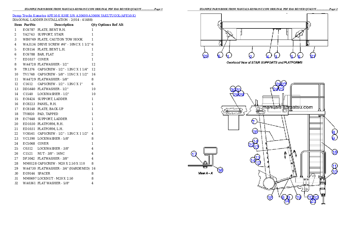 Protected: AFE50-K  830E S/N A30600-A30606  YAKUTUGOL Partsbook