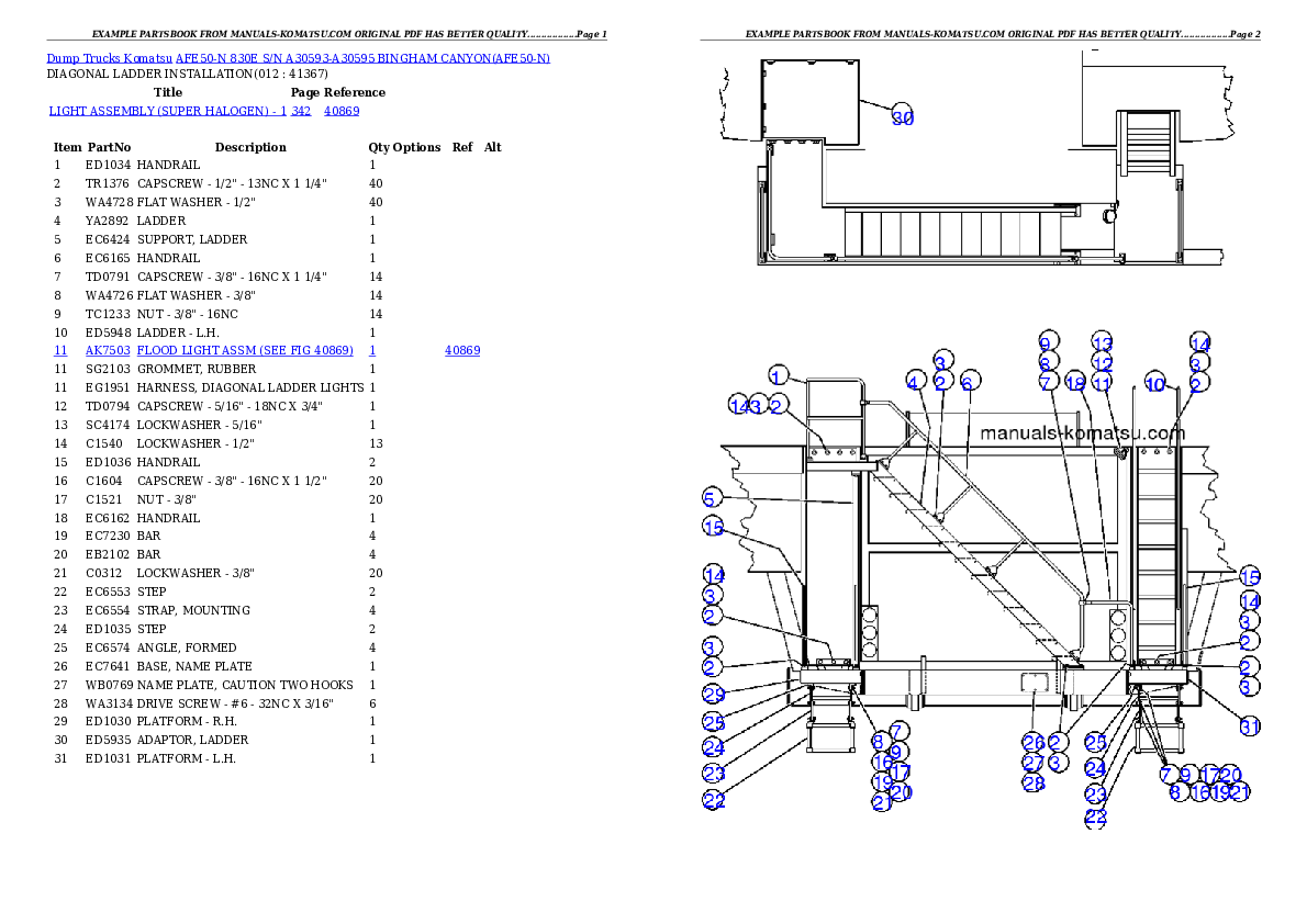Protected: AFE50-N 830E S/N A30593-A30595  BINGHAM CANYON Partsbook