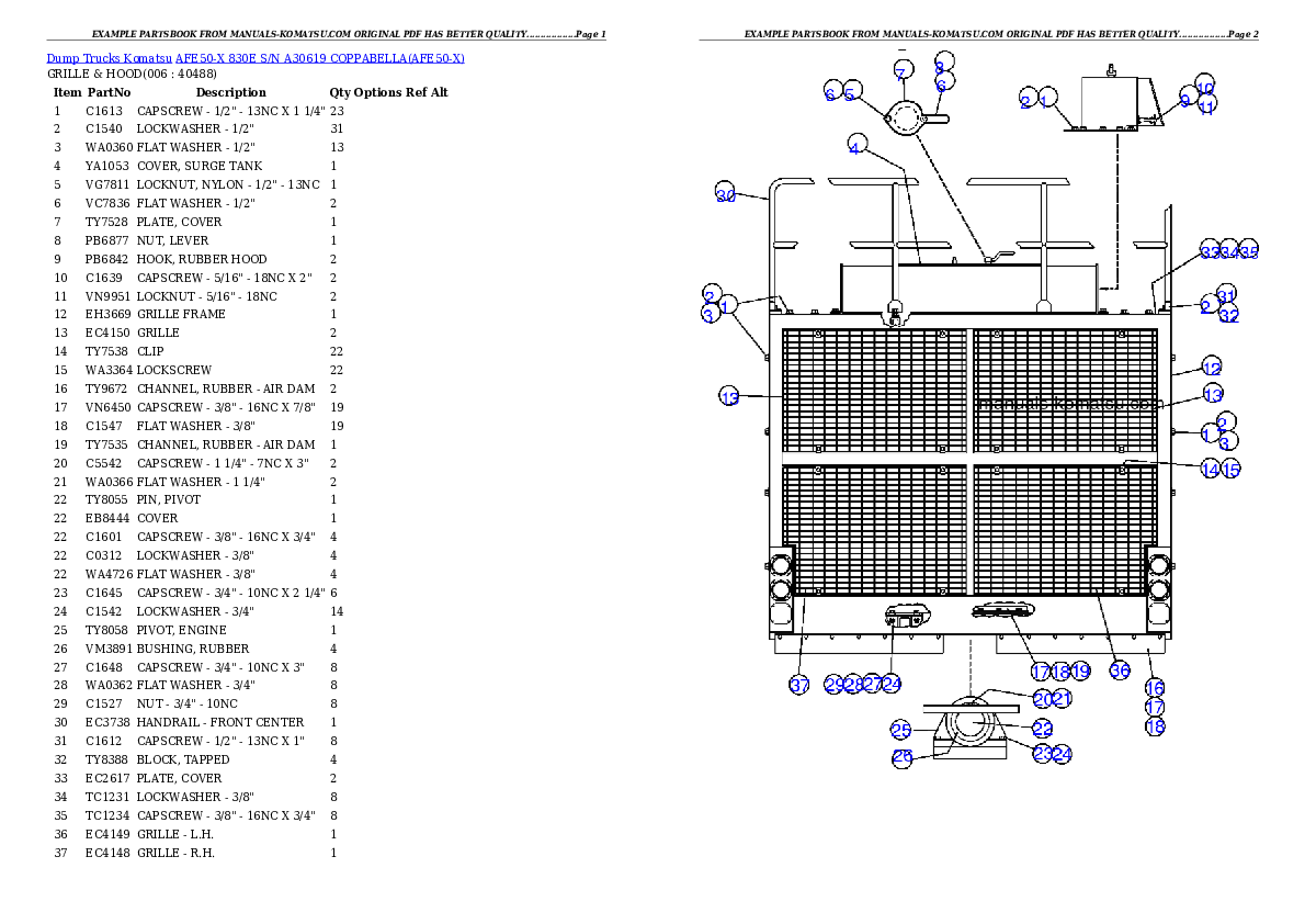 Protected: AFE50-X  830E S/N A30619 COPPABELLA Partsbook