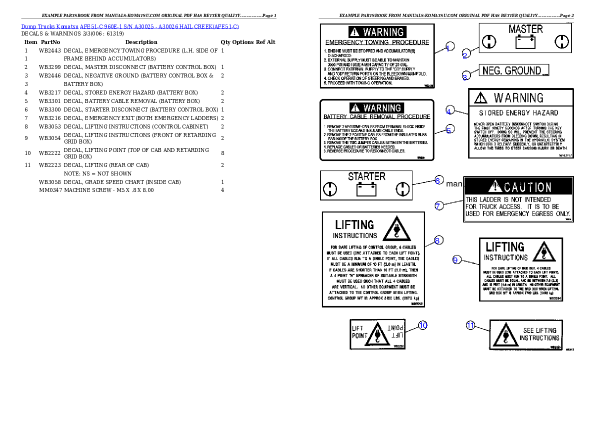 Protected: AFE51-C 960E-1 S/N A30025 – A30026 HAIL CREEK Partsbook