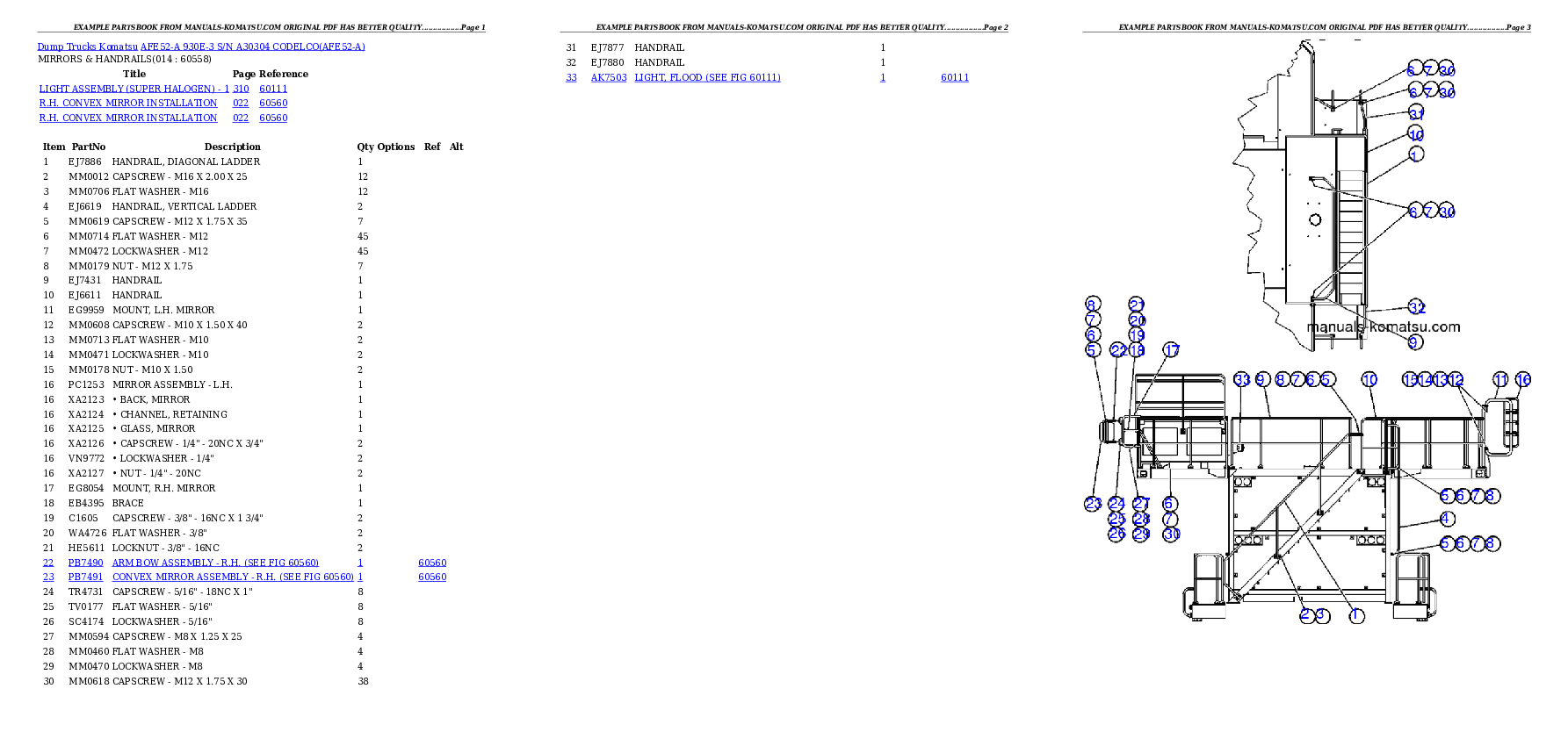 Protected: AFE52-A 930E-3 S/N A30304  CODELCO Partsbook
