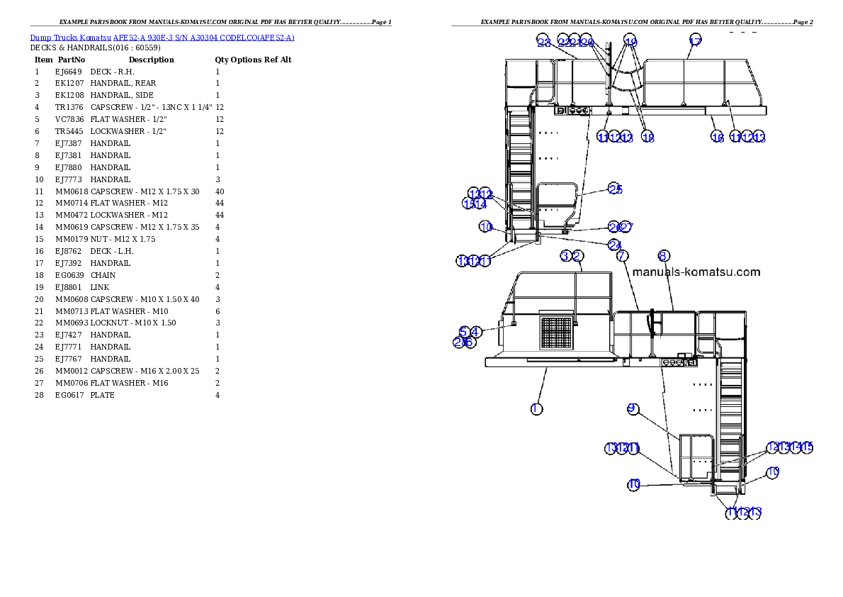 Protected: AFE52-A 930E-3 S/N A30304  CODELCO Partsbook