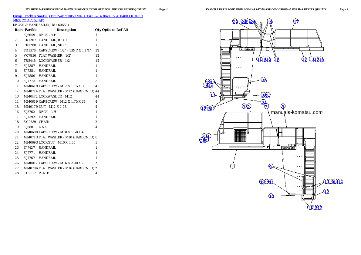 Protected: AFE52-AF 930E-3 S/N A30403 & A30405 & A30408   GROUPO MEXICO Partsbook