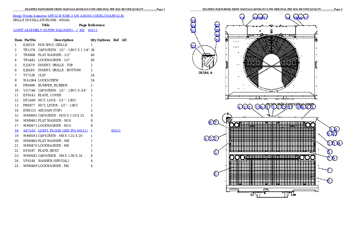 Protected: AFE52-B 930E-3 S/N A30305  CODELCO Partsbook