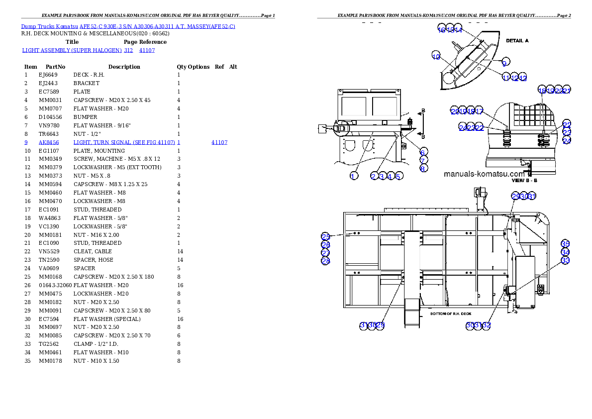 Protected: AFE52-C 930E-3 S/N A30306-A30311  A.T. MASSEY Partsbook