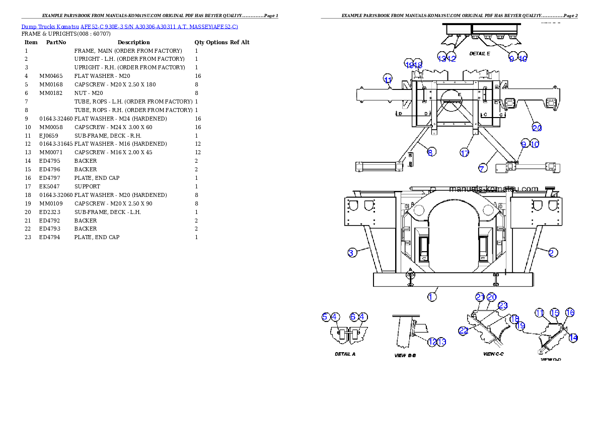 Protected: AFE52-C 930E-3 S/N A30306-A30311  A.T. MASSEY Partsbook