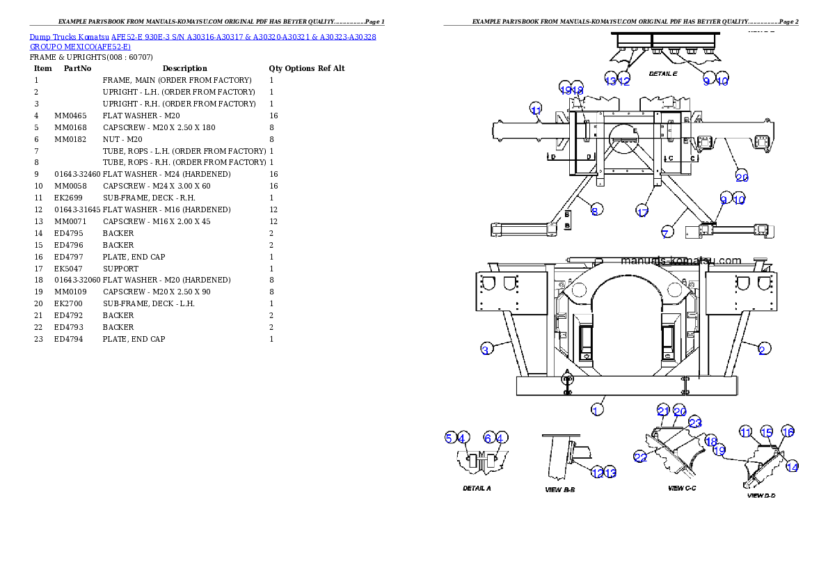 Protected: AFE52-E 930E-3 S/N A30316-A30317 & A30320-A30321 & A30323-A30328  GROUPO MEXICO Partsbook