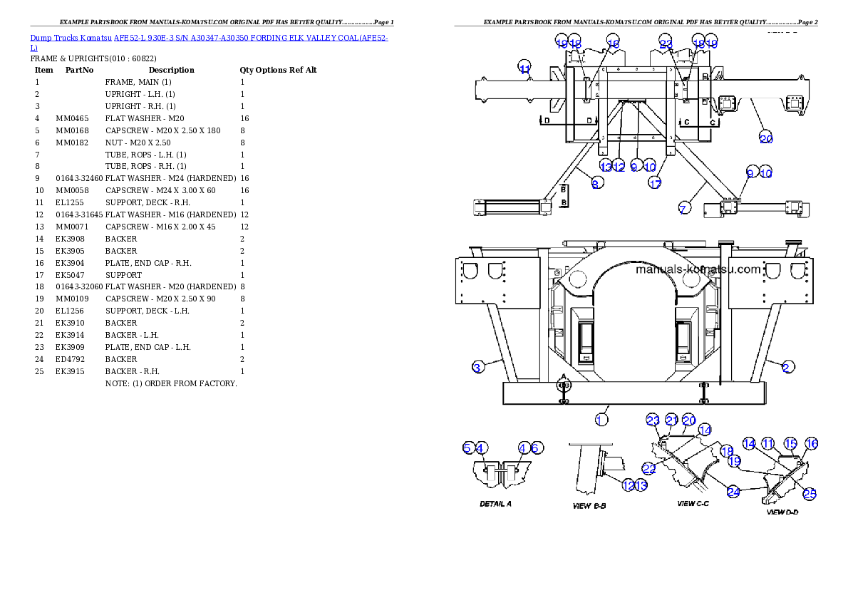 Protected: AFE52-L 930E-3 S/N A30347-A30350 FORDING ELK VALLEY COAL Partsbook