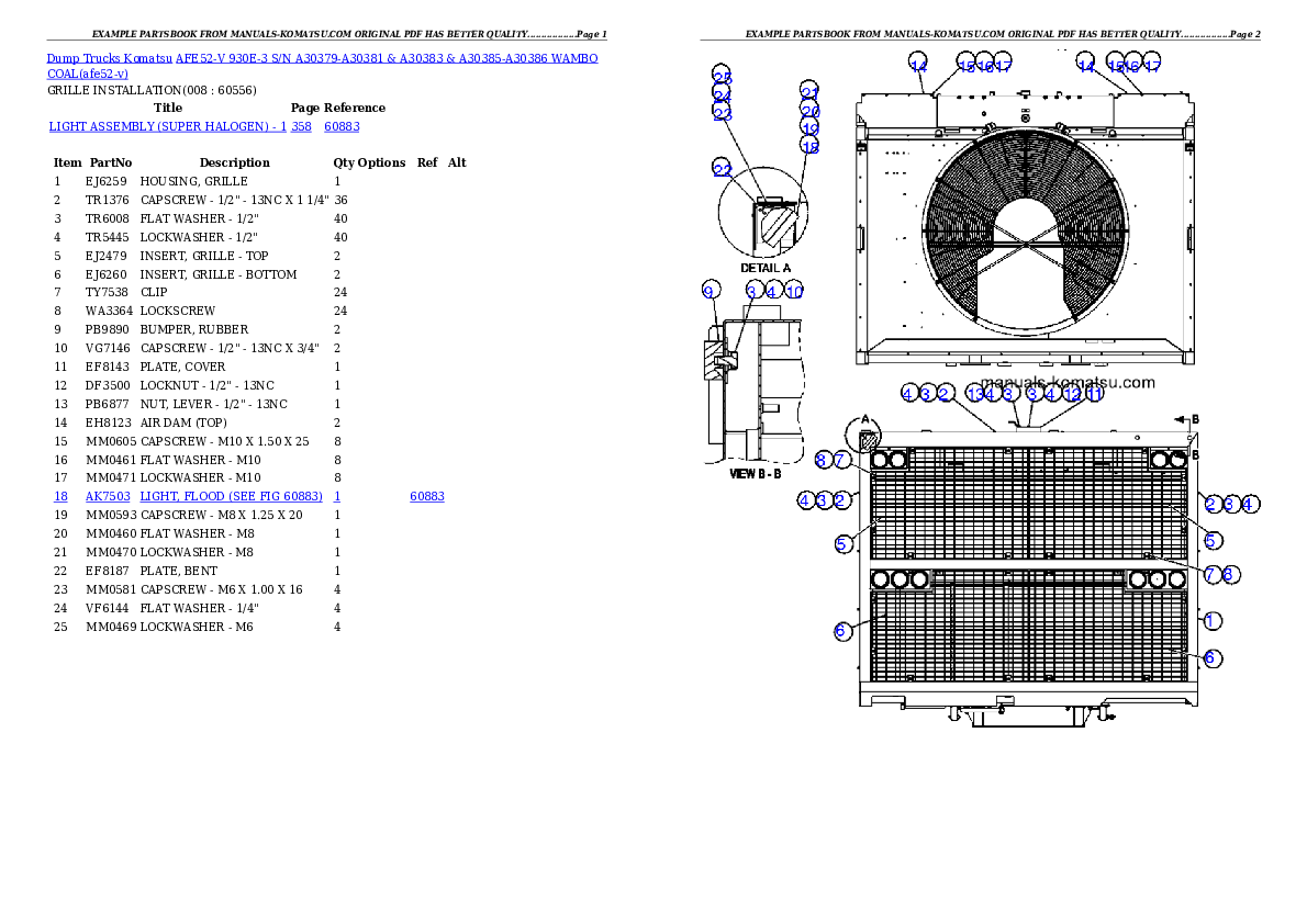 Protected: AFE52-V 930E-3 S/N A30379-A30381 & A30383 & A30385-A30386  WAMBO COAL Partsbook