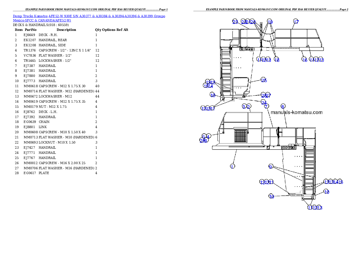 Protected: AFE52-W 930E S/N A30377 & A30384 & A30394-A30396 & A30399  Groupo Mexico-SPCC & CANANEA Partsbook