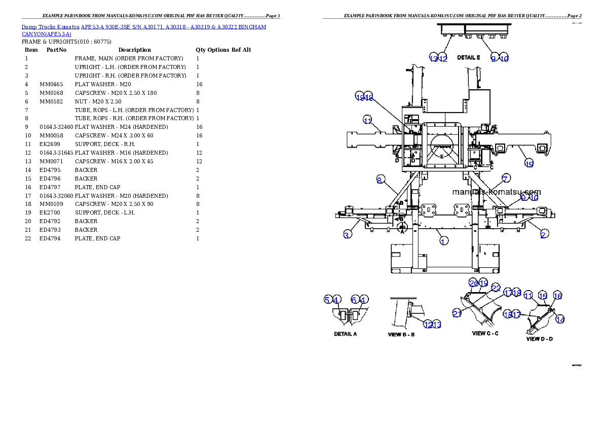 Protected: AFE53-A 930E-3SE S/N A30171, A30318 – A30319 & A30322  BINGHAM CANYON Partsbook