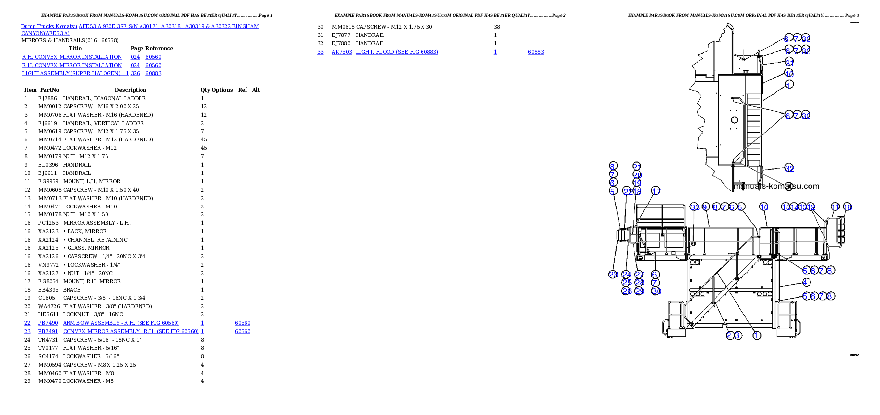 Protected: AFE53-A 930E-3SE S/N A30171, A30318 – A30319 & A30322  BINGHAM CANYON Partsbook
