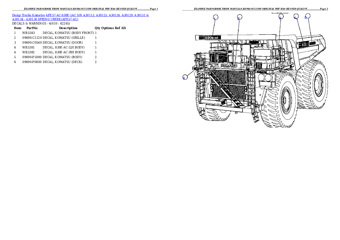 Protected: AFE57-AC 830E-1AC S/N A30113, A30125, A30126, A30129, A30131 & A30134 – A30136   SPRING CREEK Partsbook