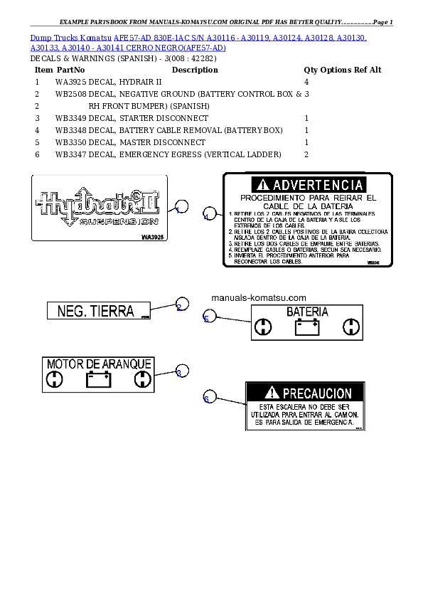 Protected: AFE57-AD 830E-1AC S/N A30116 – A30119, A30124, A30128, A30130, A30133, A30140 – A30141   CERRO NEGRO Partsbook