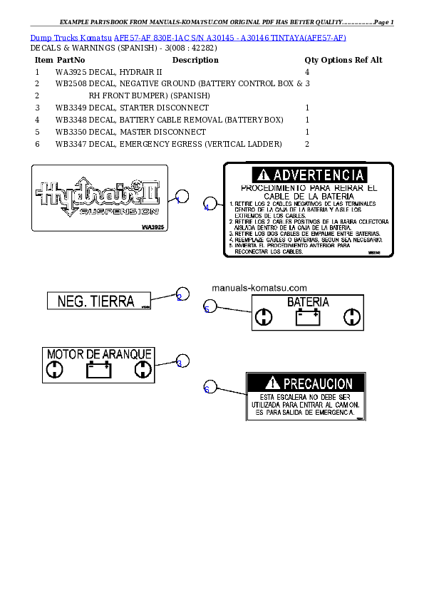 Protected: AFE57-AF 830E-1AC S/N A30145 – A30146     TINTAYA Partsbook