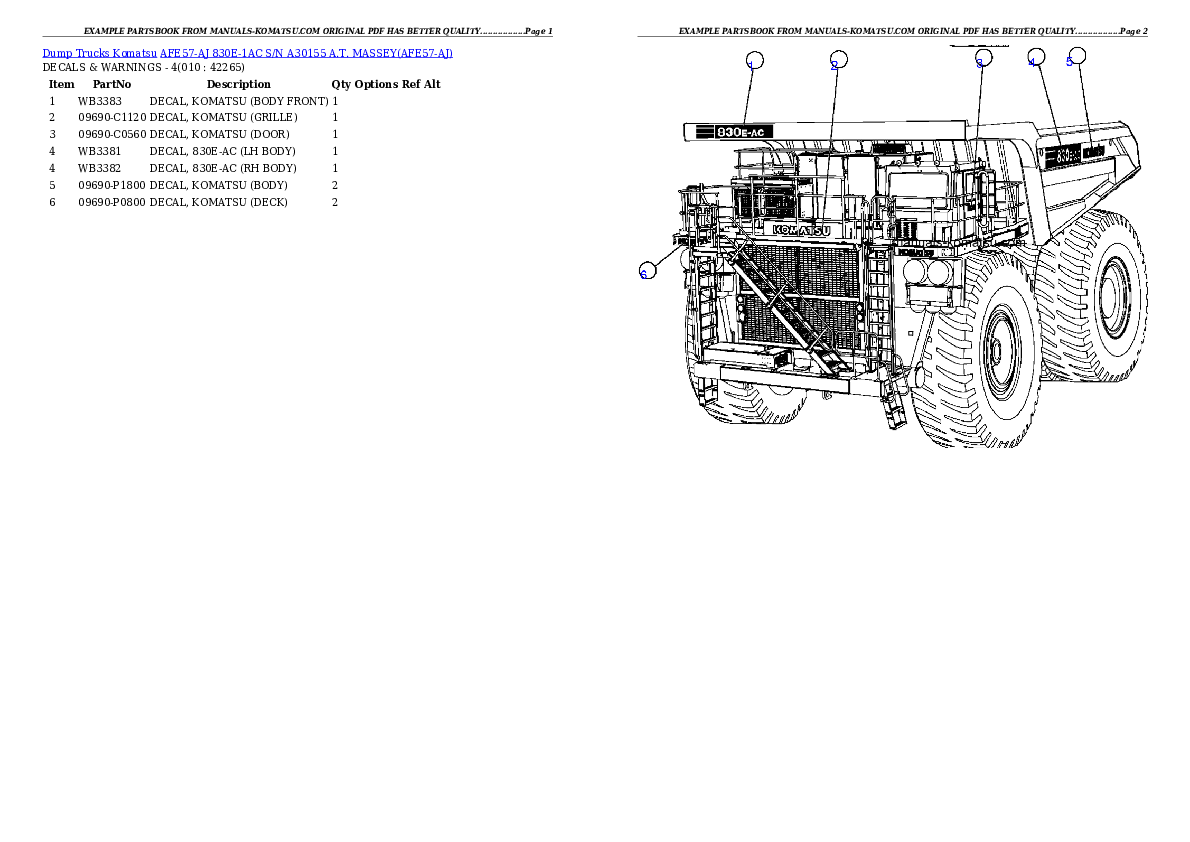 Protected: AFE57-AJ 830E-1AC S/N A30155      A.T. MASSEY Partsbook