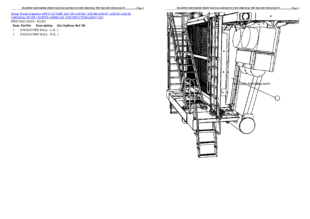 Protected: AFE57-AT 830E-1AC S/N A30182, A30186-A30187, A30191-A30193      CARDINAL RIVER / NORTH AMERICAN CONSTRUCTION Partsbook