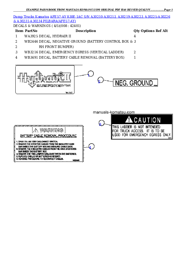Protected: AFE57-AY 830E-1AC S/N A30210-A30213, A30219-A30223, A30225-A30226 & A30231-A30234     PILBARA Partsbook