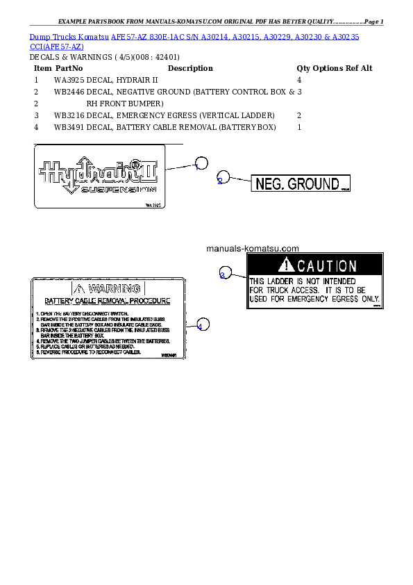 Protected: AFE57-AZ 830E-1AC S/N A30214, A30215, A30229, A30230 & A30235      CCI Partsbook