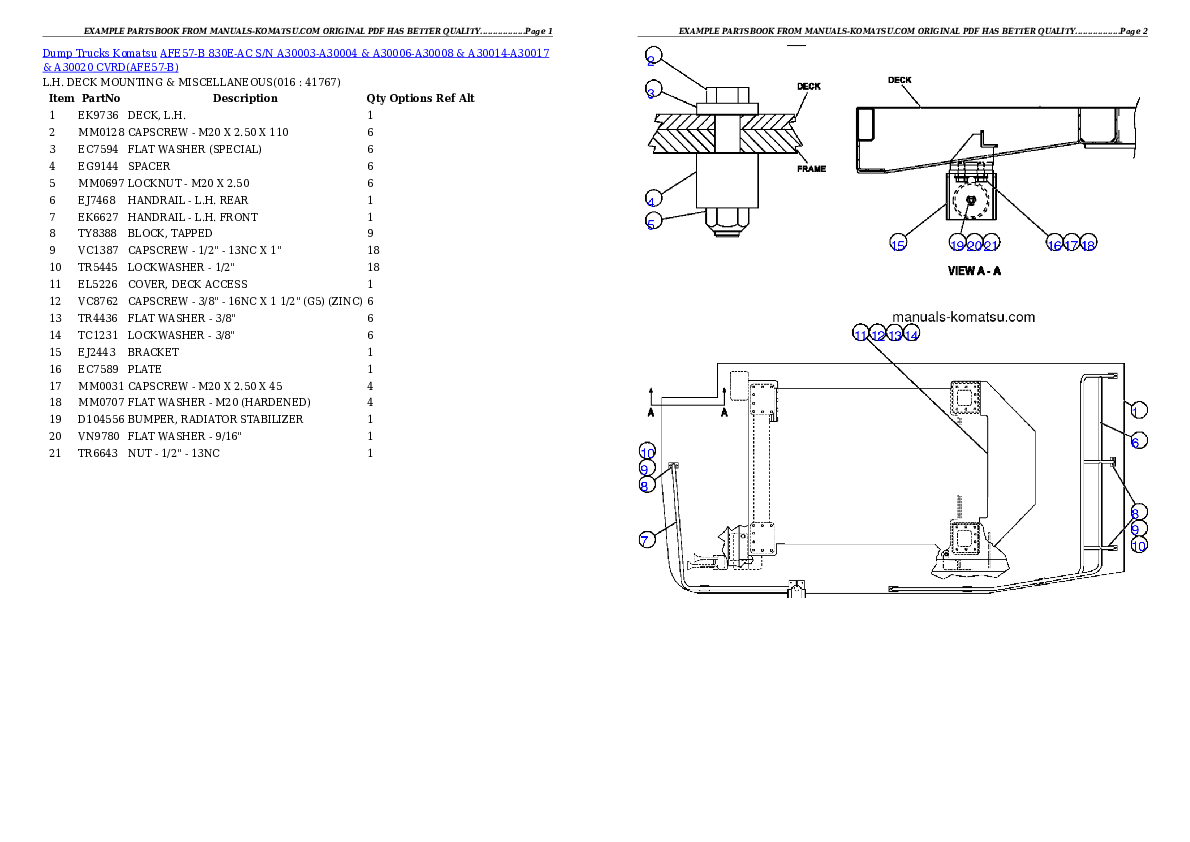 Protected: AFE57-B 830E-AC S/N A30003-A30004 & A30006-A30008 & A30014-A30017 & A30020       CVRD Partsbook
