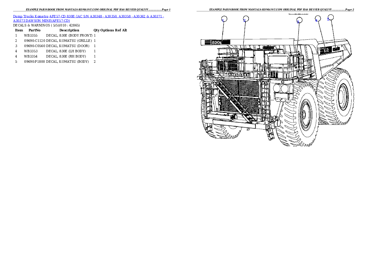 Protected: AFE57-CD 830E-1AC S/N A30348 – A30350, A30358 – A30362 & A30371 – A30373    DAWSON MINE Partsbook