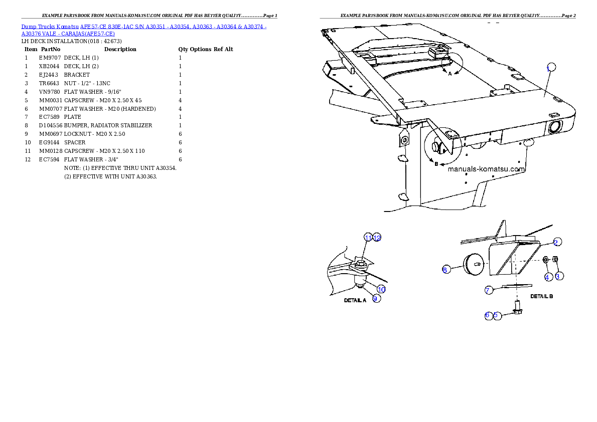 Protected: AFE57-CE 830E-1AC S/N A30351 – A30354, A30363 – A30364 & A30374 – A30376   VALE – CARAJAS Partsbook