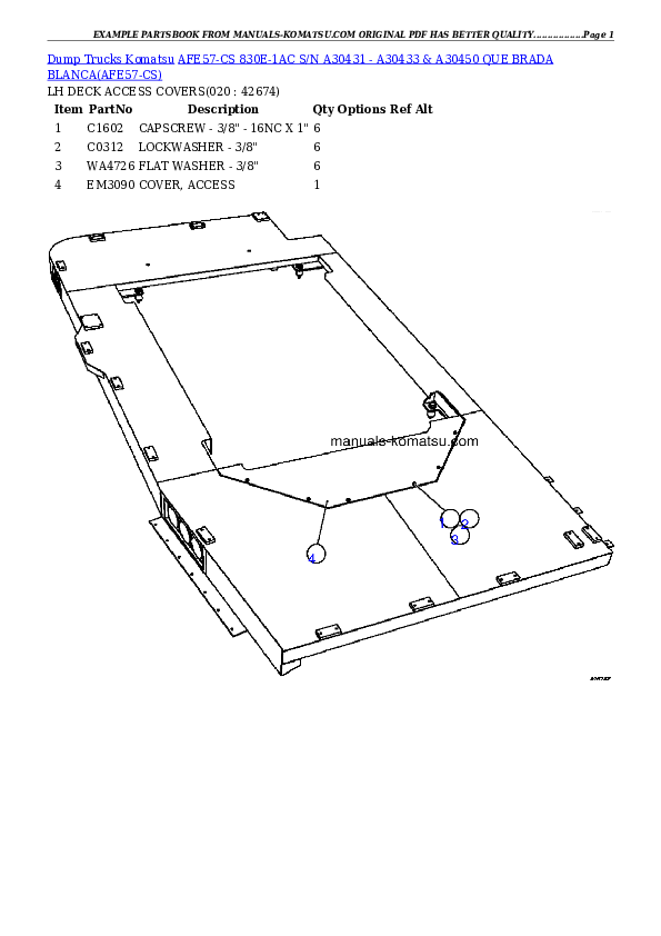 Protected: AFE57-CS 830E-1AC S/N A30431 – A30433 & A30450     QUE BRADA BLANCA Partsbook