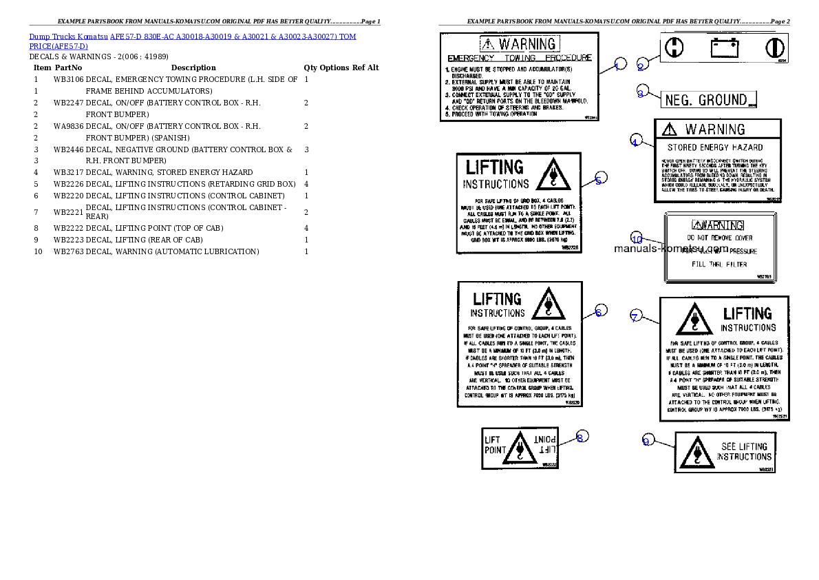 Protected: AFE57-D 830E-AC A30018-A30019 & A30021 & A30023-A30027)      TOM PRICE Partsbook