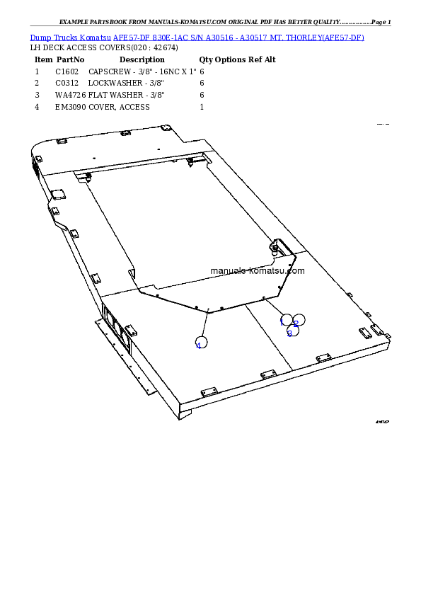 Protected: AFE57-DF 830E-1AC S/N A30516 – A30517     MT. THORLEY Partsbook