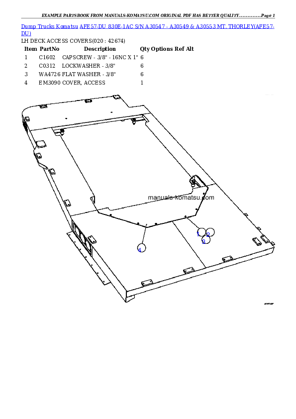Protected: AFE57-DU 830E-1AC S/N A30547 – A30549 & A30553    MT. THORLEY Partsbook